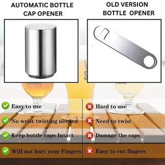 Automatic Bottle Cap Opener Stainless Steel Magnetic Beer Push Down Opener Gift Ausie Sales