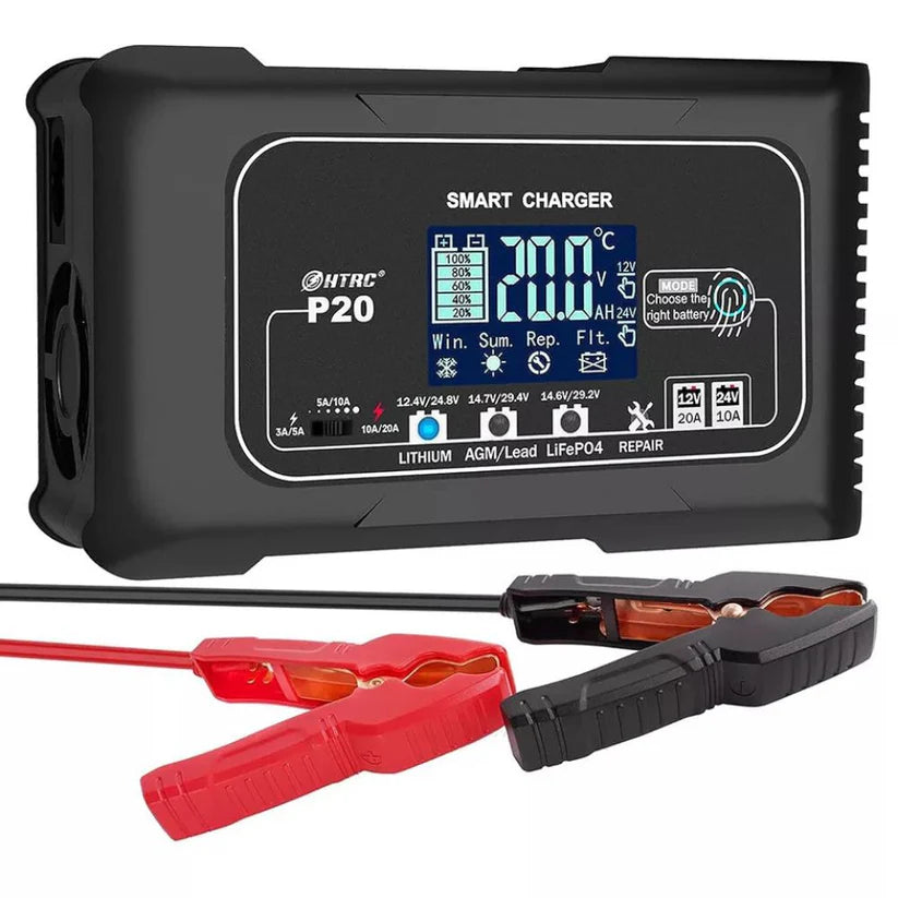 Automatic Lithium Battery Charger 20A 12V/24V For Lifepo4 Lead-Acid AGM/Gel/SLA Ausie Sales