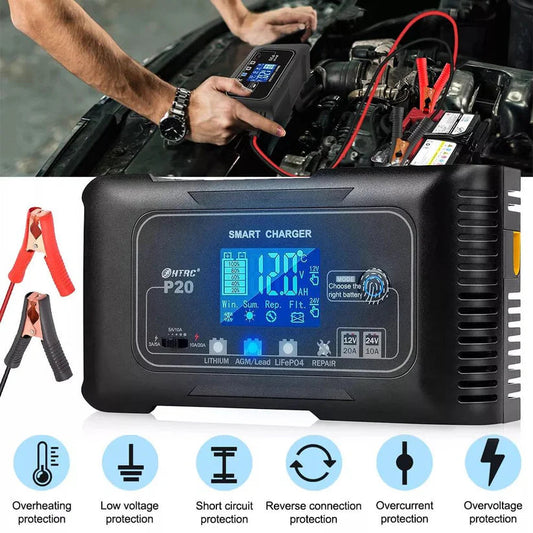 Automatic Lithium Battery Charger 20A 12V/24V For Lifepo4 Lead-Acid AGM/Gel/SLA Ausie Sales