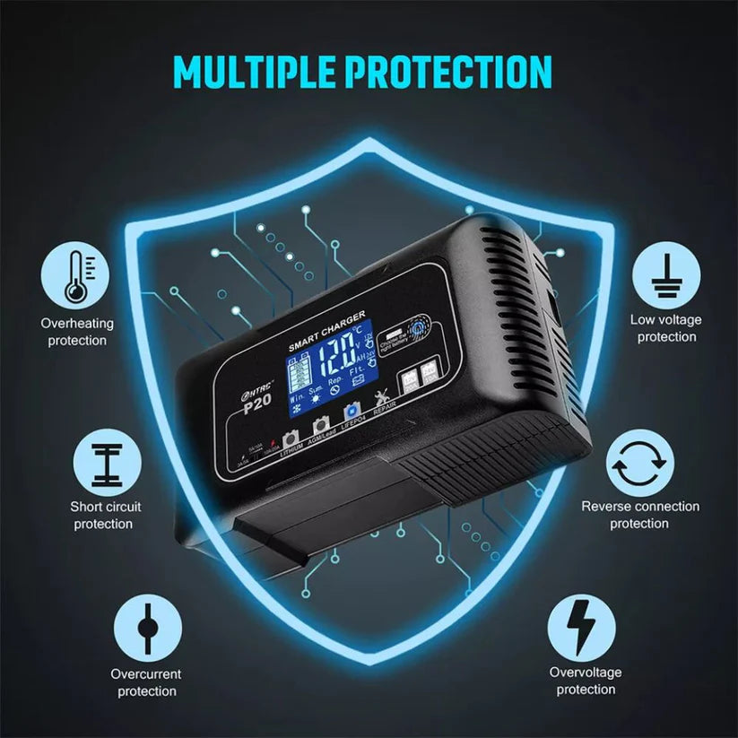 Automatic Lithium Battery Charger 20A 12V/24V For Lifepo4 Lead-Acid AGM/Gel/SLA Ausie Sales