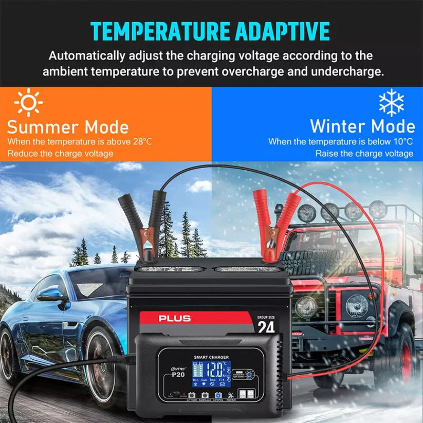 Automatic Lithium Battery Charger 20A 12V/24V For Lifepo4 Lead-Acid AGM/Gel/SLA Ausie Sales
