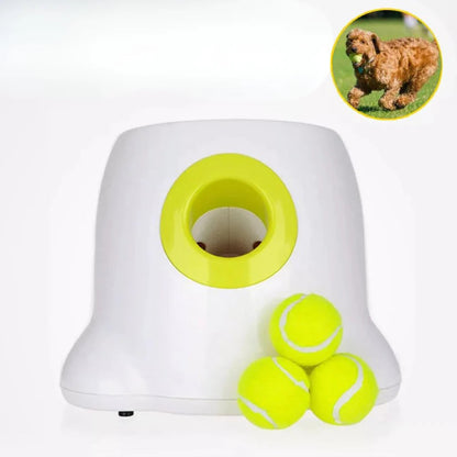 Automatic Pet Dog Ball Launcher Throwing Machine Tennis Ball Interactive Fetch Toy + 3 Ball Ausie Sales