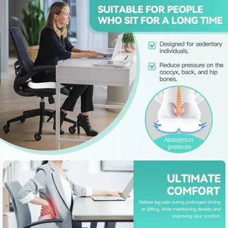 Bamboo Memory Foam Seat / Back Cushion Hip Posture Coccyx Lumbar Car Office Ausie Sales