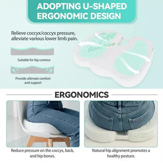 Bamboo Memory Foam Seat / Back Cushion Hip Posture Coccyx Lumbar Car Office Ausie Sales