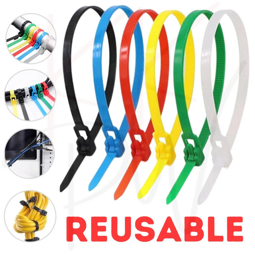 Cable Zip Ties Nylon Plastic Heavy Duty Releasable Reusable Wrap Wire Removable My Store