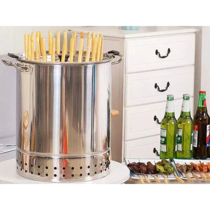 Camping Outdoor Charcoal BBQ Grill Cooking Stainless Steel Skewer Vertical Ausie Sales