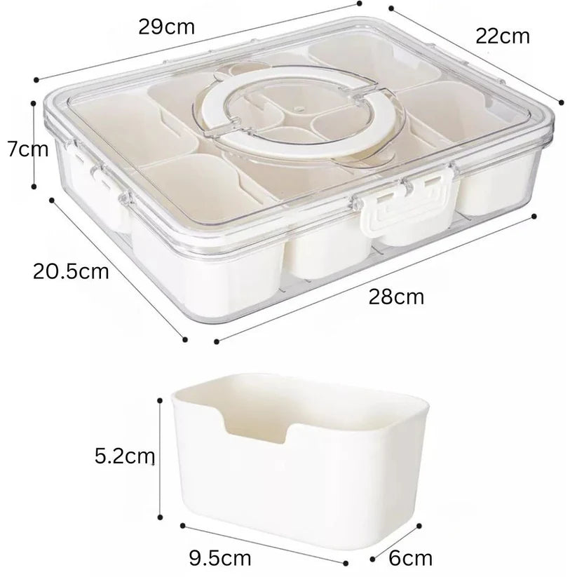 Charcuterie Container Divided Serving Tray with Lid and Handle Snackle Box Ausie Sales
