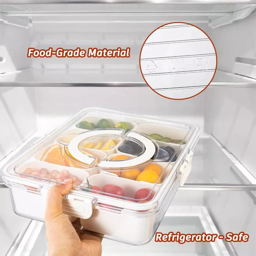 Charcuterie Container Divided Serving Tray with Lid and Handle Snackle Box Ausie Sales