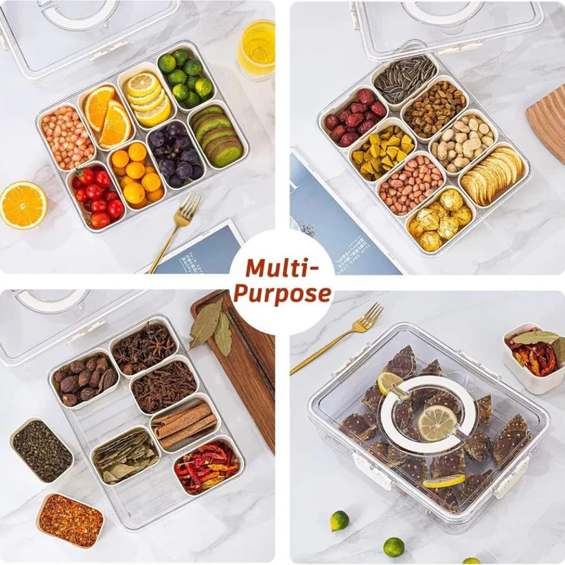 Charcuterie Container Divided Serving Tray with Lid and Handle Snackle Box Ausie Sales