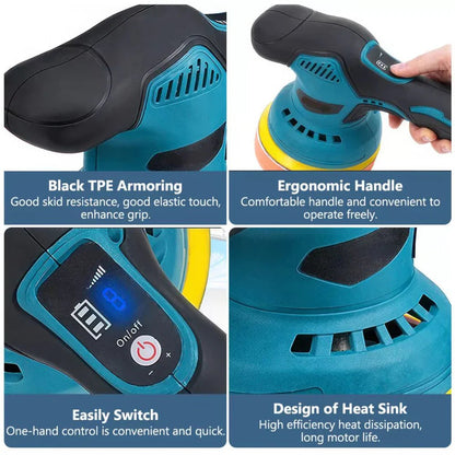 Cordless Car Buffer Polisher Kit Wheel For Car Detailing 125mm Sanding Polishing Ausie Sales