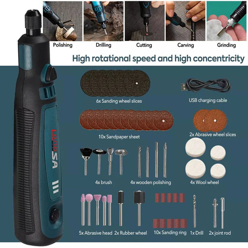 Cordless Electric Grinding Pen Kits Rotary Drill Grinder USB Engraving Tools Ausie Sales