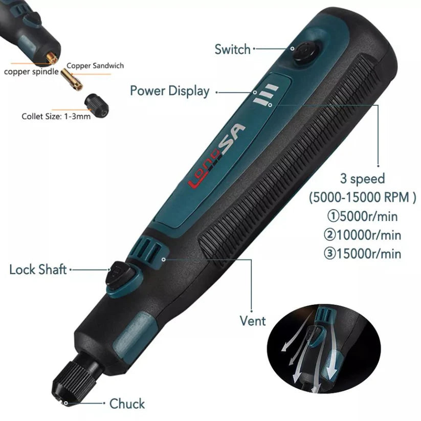 Cordless Electric Grinding Pen Kits Rotary Drill Grinder USB Engraving Tools Ausie Sales