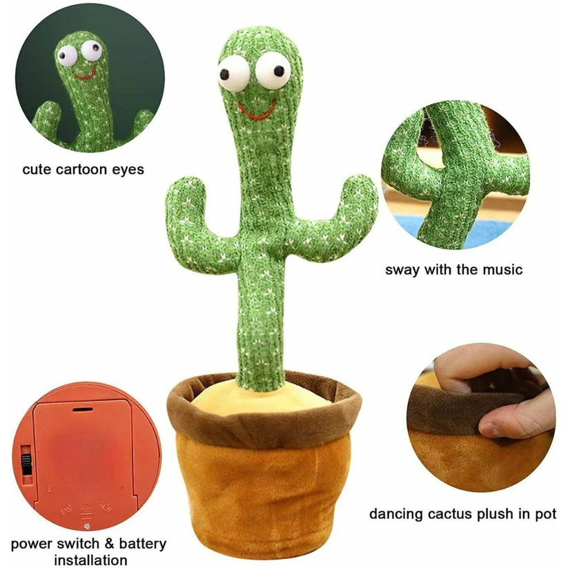 Dancing Cactus Plush Toy Succulent Electronic Shake with Cute Song Dance Gift - Ausie Sales