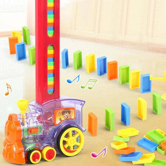 Domino Train Set w/60pcs Domino Toys Pieces Automatic Brick Laying Ausie Sales