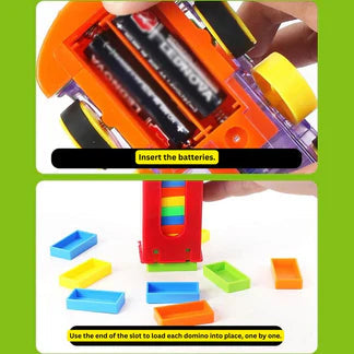 Domino Train Set w/60pcs Domino Toys Pieces Automatic Brick Laying Ausie Sales