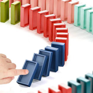 Domino Train Set w/60pcs Domino Toys Pieces Automatic Brick Laying Ausie Sales
