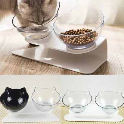 Double Cat Bowl Pet Bowls Stand Dog Food Water Raised Lifted Ausie Sales