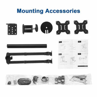 Dual Arm Monitor Stand Desk Mount HD LED TV Screen Holder Bracket Fit Up to 27'' Ausie Sales