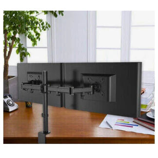 Dual Arm Monitor Stand Desk Mount HD LED TV Screen Holder Bracket Fit Up to 27'' Ausie Sales