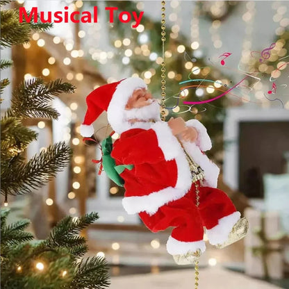Electric Christmas Santa Claus Climbing Rope Decor Musical Toy Xmas Gift Party Ausie Sales
