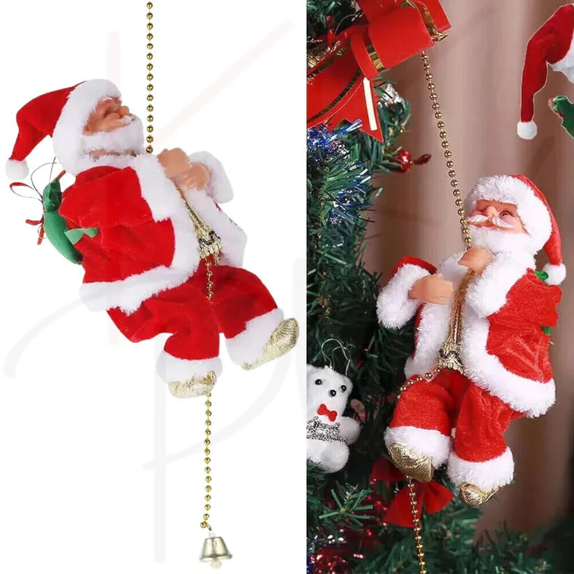 Electric Christmas Santa Claus Climbing Rope Decor Musical Toy Xmas Gift Party Ausie Sales