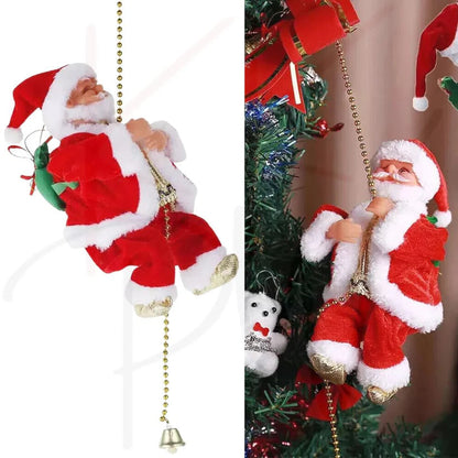 Electric Christmas Santa Claus Climbing Rope Decor Musical Toy Xmas Gift Party Ausie Sales