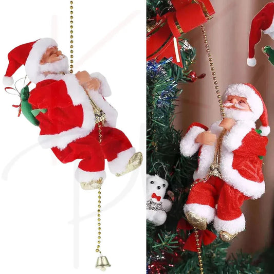 Electric Christmas Santa Claus Climbing Rope Decor Musical Toy Xmas Gift Party Ausie Sales