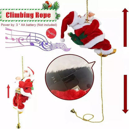 Electric Christmas Santa Claus Climbing Rope Decor Musical Toy Xmas Gift Party Ausie Sales