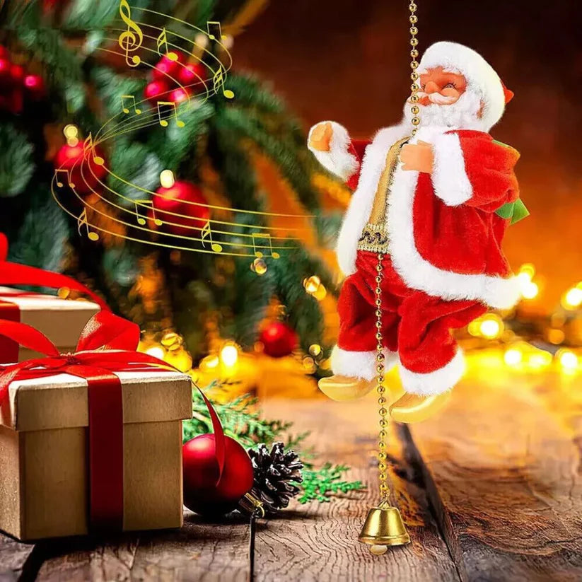 Electric Christmas Santa Claus Climbing Rope Decor Musical Toy Xmas Gift Party Ausie Sales