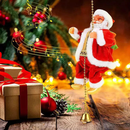 Electric Christmas Santa Claus Climbing Rope Decor Musical Toy Xmas Gift Party Ausie Sales
