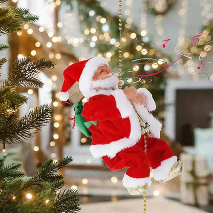 Electric Christmas Santa Claus Climbing Rope Decor Musical Toy Xmas Gift Party Ausie Sales