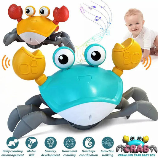 Electric Crab Music Crawling Baby Toy LED Light Up Interactive Toys Kids Toddler Ausie Sales