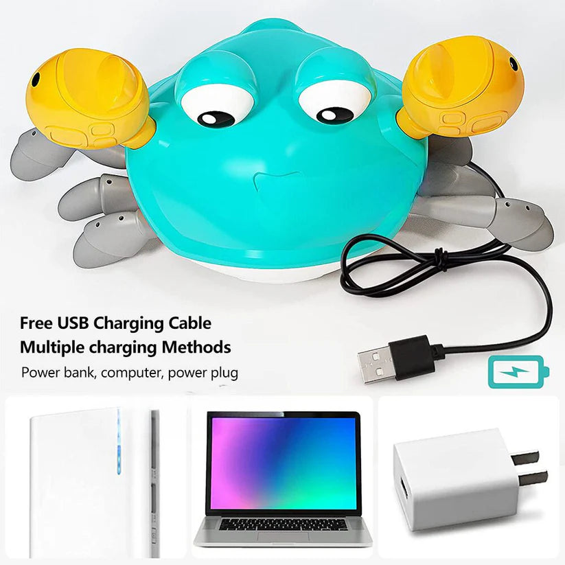 Electric Crab Music Crawling Baby Toy LED Light Up Interactive Toys Kids Toddler Ausie Sales