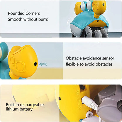 Electric Crab Music Crawling Baby Toy LED Light Up Interactive Toys Kids Toddler Ausie Sales