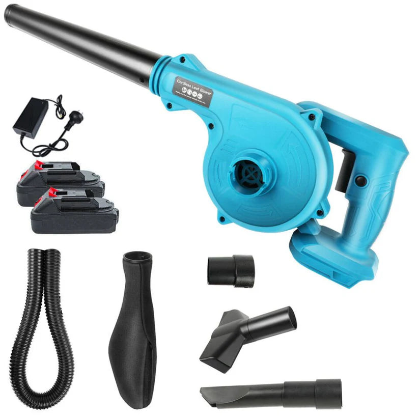 Electric Handheld Cordless Leaf Blower Dust Cleaner w/ Charger & Tube +2 Battery Ausie Sales