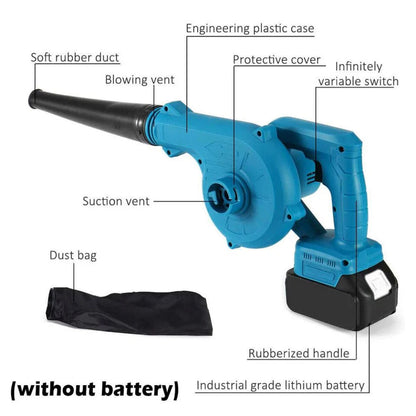 Electric Handheld Cordless Leaf Blower Dust Cleaner w/ Charger & Tube +2 Battery Ausie Sales