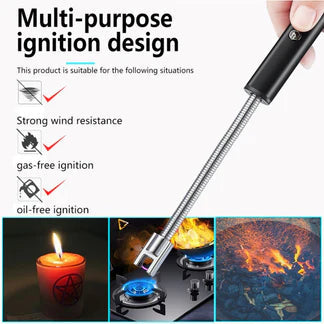 Electric USB Flameless Lighter BBQ Windproof Rotate 360 Candle Rechargeable Tool Ausie Sales