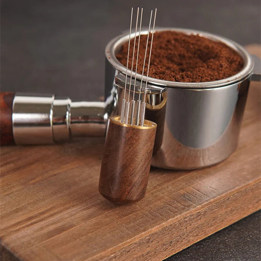 Espresso Coffee Stirrer WDT Tool Needle Distributor Tamper - Stainless Steel & Wood My Store