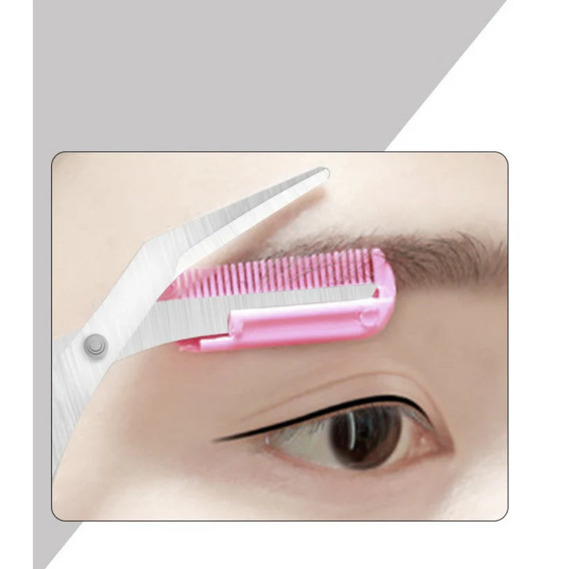 Eyebrow Trimmer Scissor Comb Trimming Hair Grooming Cutter Eyelash Tool - Ausie Sales
