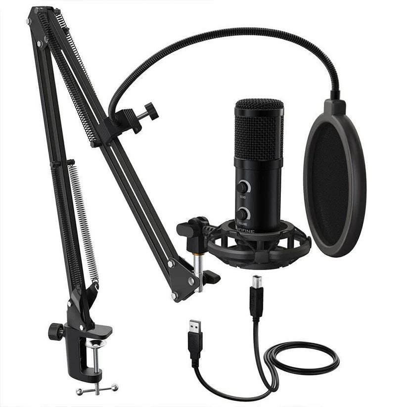 Fifine USB Desk Arm Studio Condenser Microphone Gaming Broadcast Voice Podcast Ausie Sales