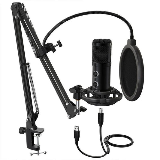 Fifine USB Desk Arm Studio Condenser Microphone Gaming Broadcast Voice Podcast Ausie Sales