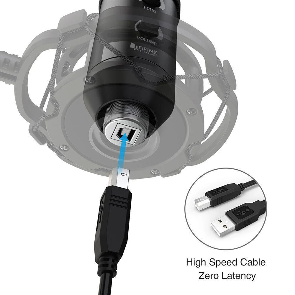 Fifine USB Desk Arm Studio Condenser Microphone Gaming Broadcast Voice Podcast Ausie Sales