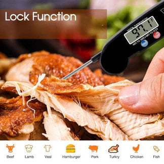 Foldable Digital Cooking Food Thermometer Temperature Probe Kitchen BBQ Meat Jam Ausie Sales