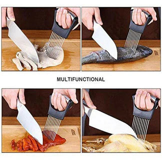 Food Slicer Assistant Onion Holder Tool Cutter Fish Meat Potato Vegetable Ausie Sales