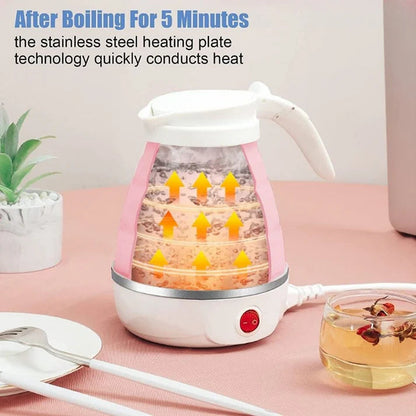 Handheld Mini Electric Silicone Foldable & Portable 600ml Travel Water Kettle My Store