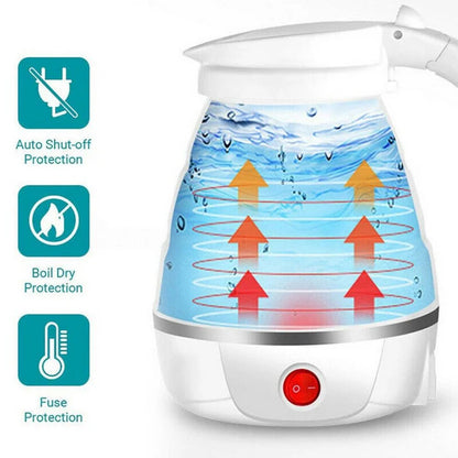 Handheld Mini Electric Silicone Foldable & Portable 600ml Travel Water Kettle My Store