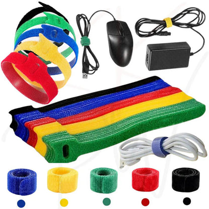 Hook and Loop Cable Ties Reusable Magic Cords Organiser Strap Tidy Grip My Store