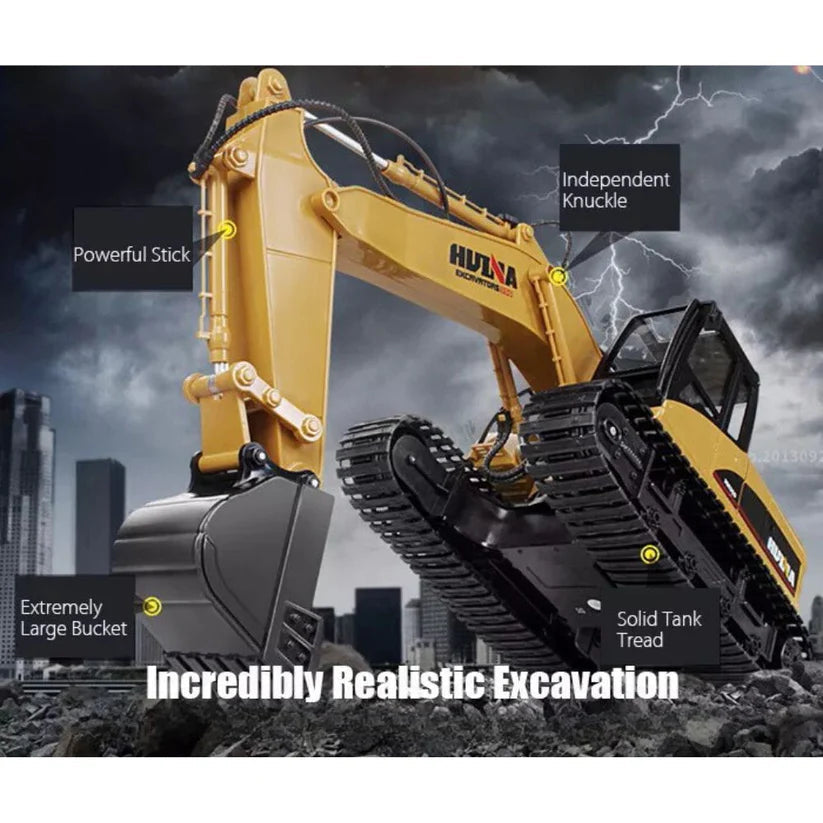Huina 1550 Remote Control Car Excavator Toy Kids Engineering Digger Ausie Sales