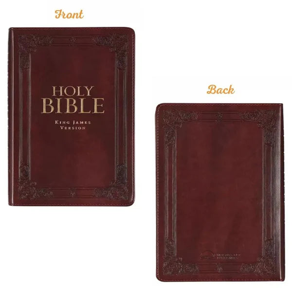 KJV Holy Bible Standard Size Burgundy Faux Leather with Ribbon and Thumb Index My Store
