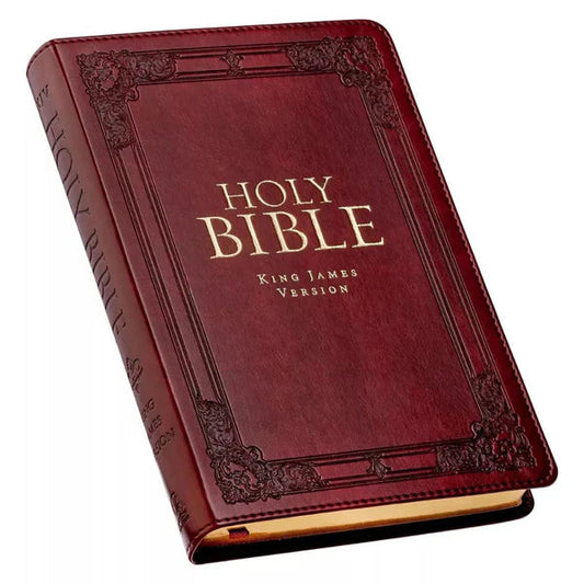 KJV Holy Bible Standard Size Burgundy Faux Leather with Ribbon and Thumb Index My Store